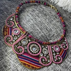 Boho fabric colorful necklace